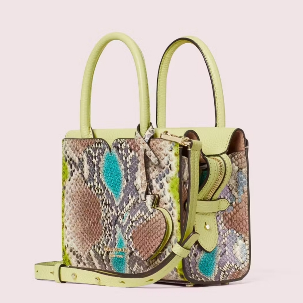 NWOT Kate Spade Spencer Python-embossed Mini Satchel Bag - Picture 4 of 16